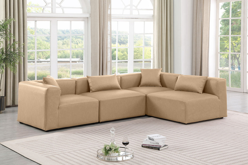 Cube - 4 Piece Modular Corner Sectional - Tan - Simple Home Plus