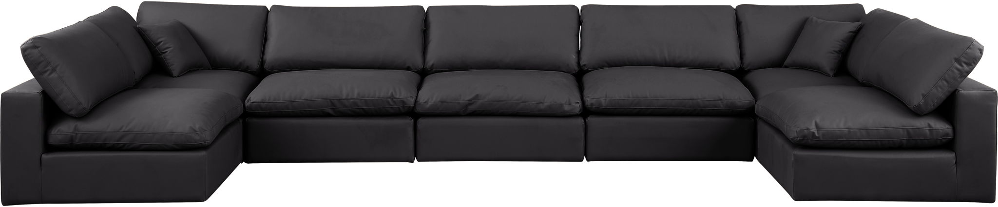 Comfy - 7 Piece Faux Leather Modular Armless Sectional - Simple Home Plus
