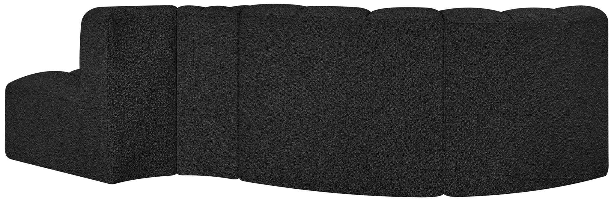 Arc - Boucle Fabric 4 Piece L-Shaped Modular Sofa - Simple Home Plus