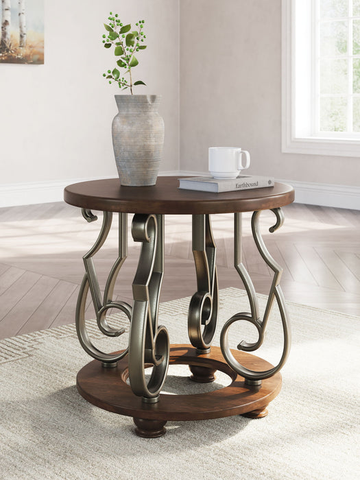 Frallyn - Round End Table - Dark Brown - Simple Home Plus