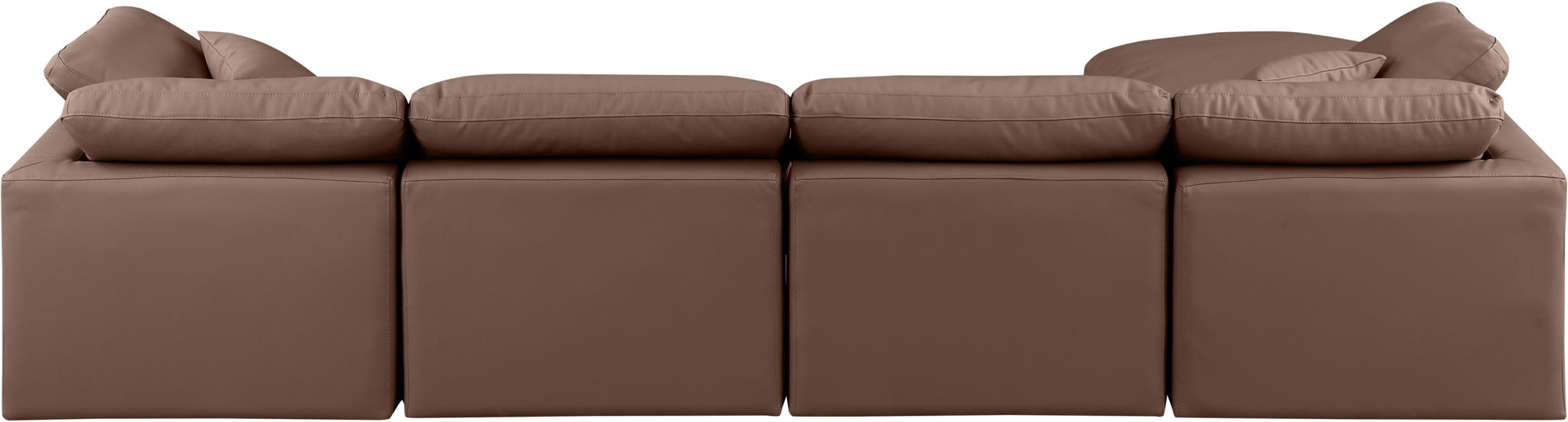 Indulge - Faux Leather 5 Piece Modular Sectional With Chaise - Simple Home Plus