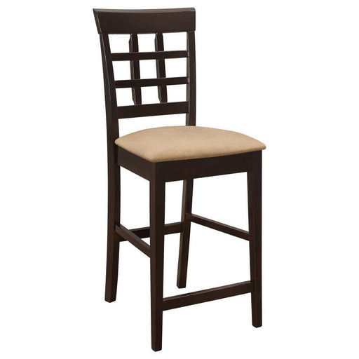 Gabriel - Lattice Back Counter Chair (Set of 2) - Cappuccino - Simple Home Plus