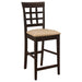 Gabriel - Lattice Back Counter Chair (Set of 2) - Cappuccino - Simple Home Plus