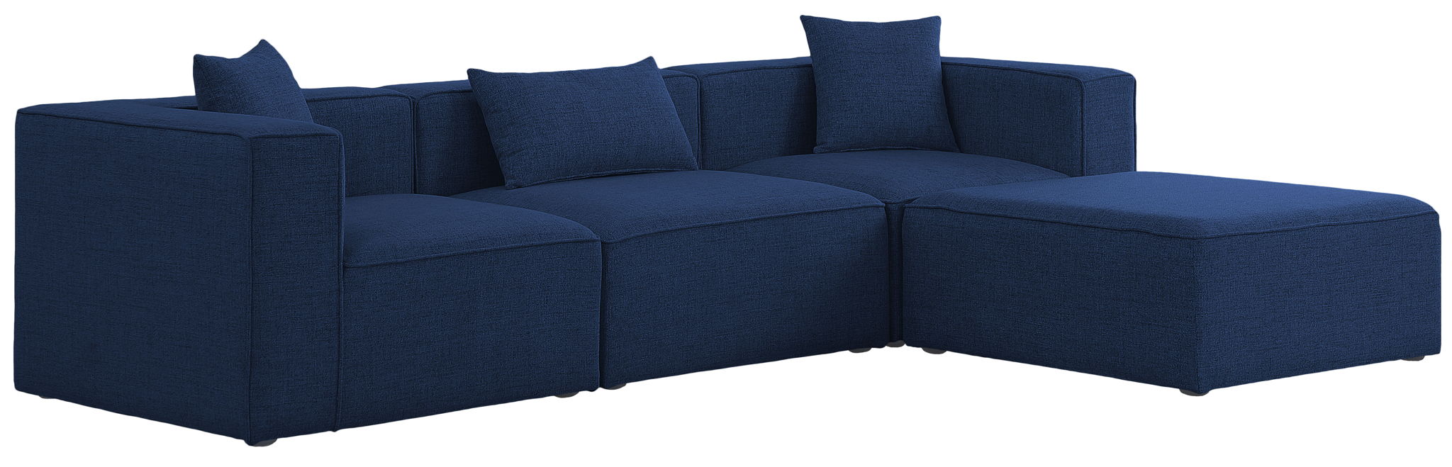 Cube - Linen 4 Piece Modular Sectional With Chaise - Simple Home Plus