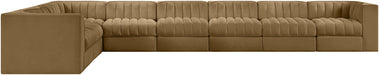 Rummi - Velvet Performance Fabric Upholstered 8 Piece Modular Sectional (With 3 Corner Chairs) - Simple Home Plus