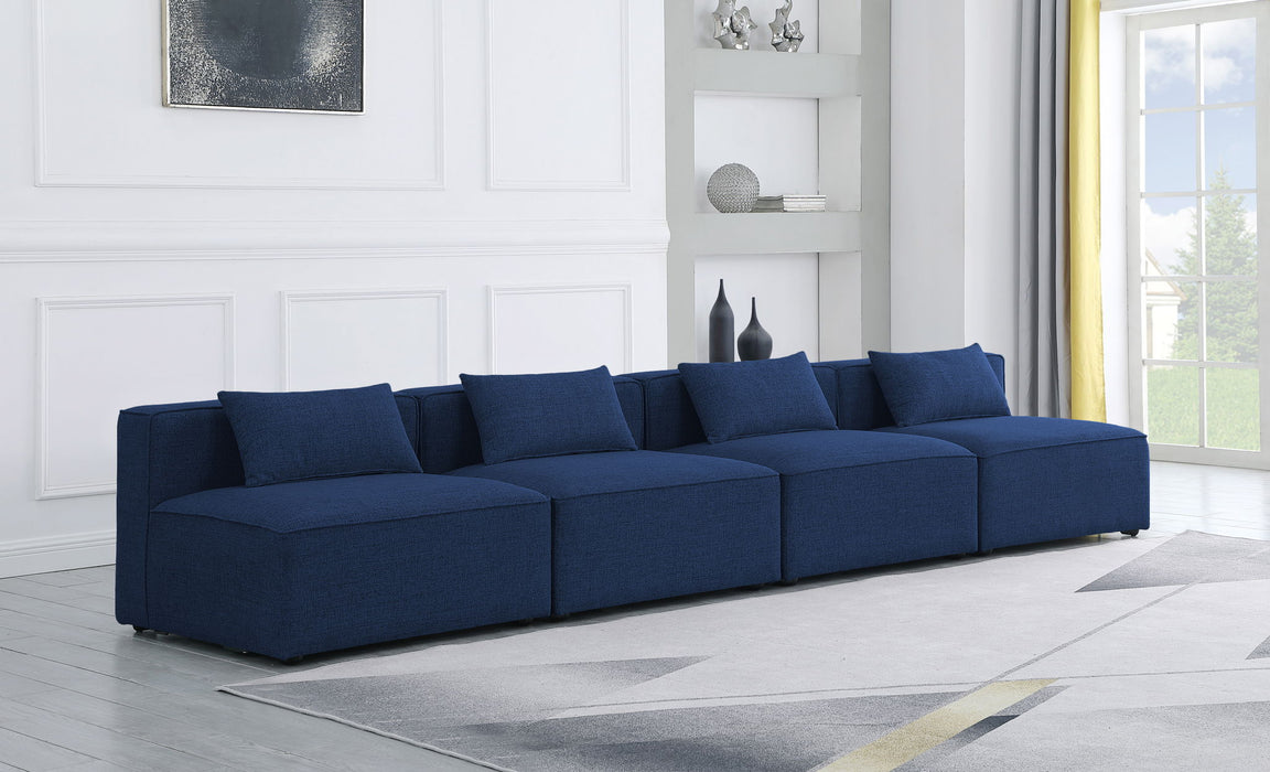 Cube - Linen Modular 4 Seat Armless Sofa - Simple Home Plus