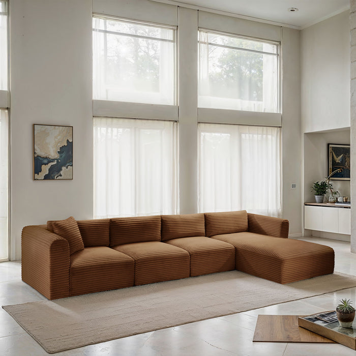 Shaggy - Fabric 4 Piece Modular Sectional - Simple Home Plus