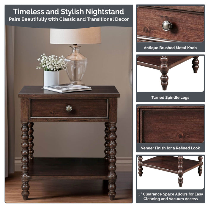 Beckett - Nightstand - Morocco Brown - Simple Home Plus