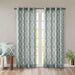 Saratoga - 84" Fretwork Print Grommet Top Window Curtain - Seafoam - Simple Home Plus