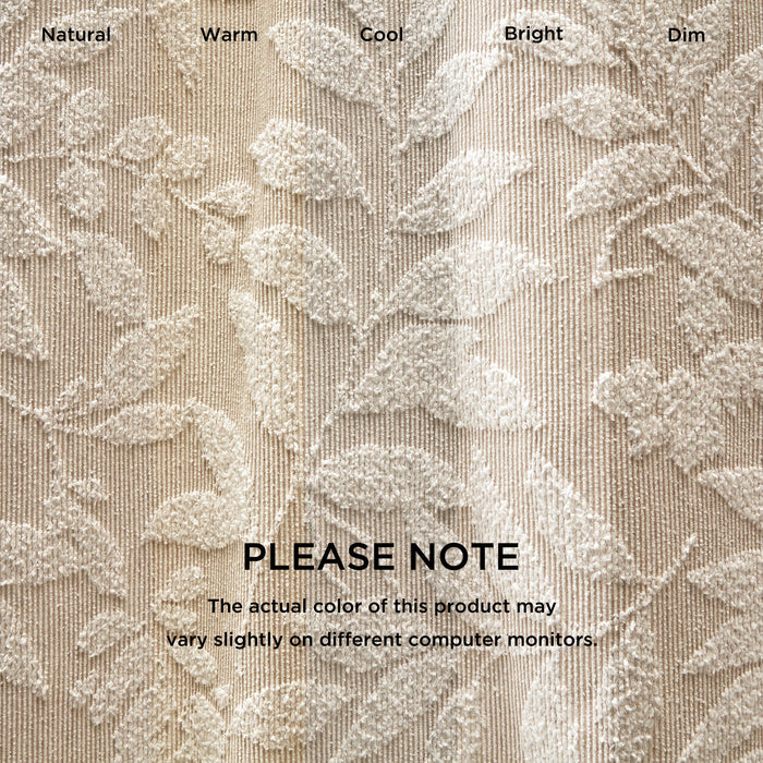 Solace Leaf - Cotton Blend Botanical Jacquard Shower Curtain - Beige