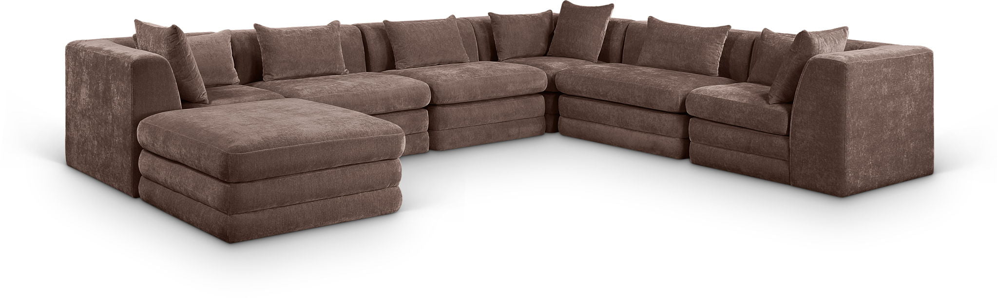 Stellar - 7 Piece Chenille Fabric Upholstered Modular Sectional - Simple Home Plus