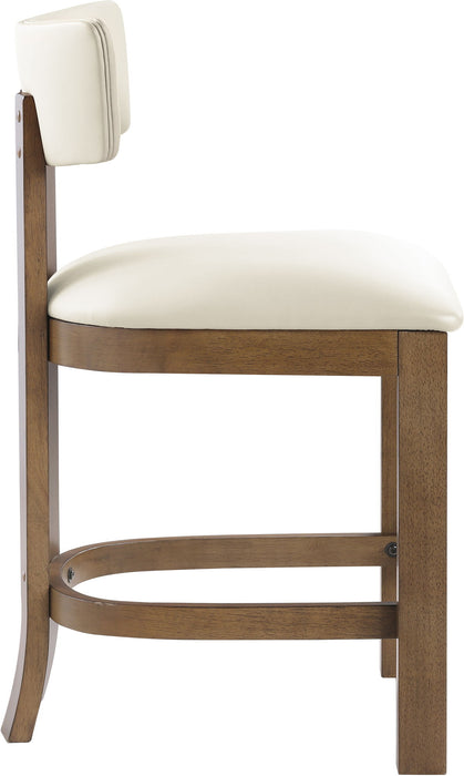 Lavrin - Vegan Leather Upholstered Counter Stool (Set of 2) - Walnut Base - Simple Home Plus