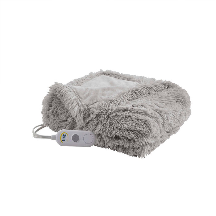 Malea - Shaggy Heated Throw - Gray - Simple Home Plus