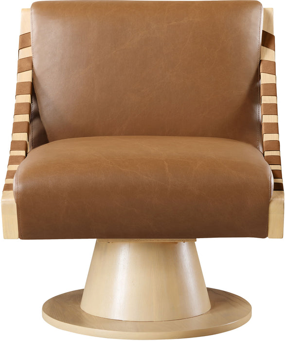 Millwin - Swivel Accent Chair With Natural Base - Simple Home Plus
