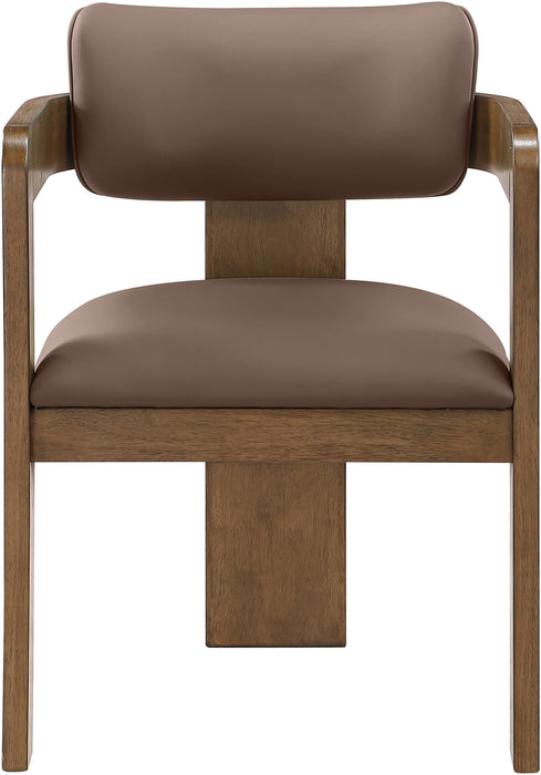 Sacha - Vegan Leather Upholstered Dining Chair With Brown Base (Set of 2)