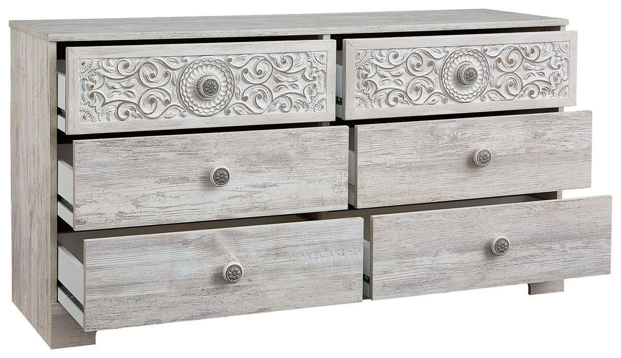 Paxberry - Whitewash - Six Drawer Dresser - Weatherworn - Simple Home Plus