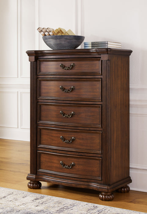 Lavinton - Brown - Five Drawer Chest - Simple Home Plus