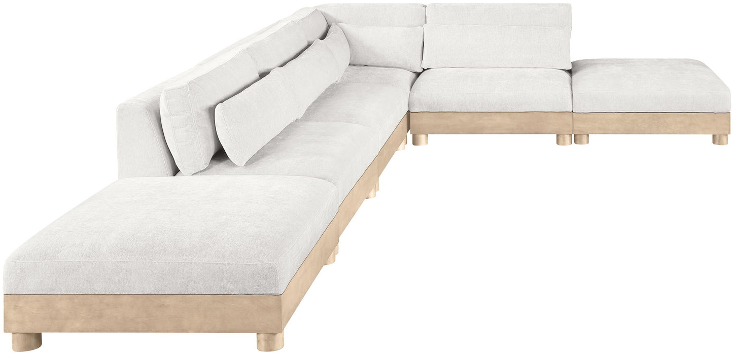 Turin - Chenille Fabric Upholstered Modular Sectional - White - Simple Home Plus