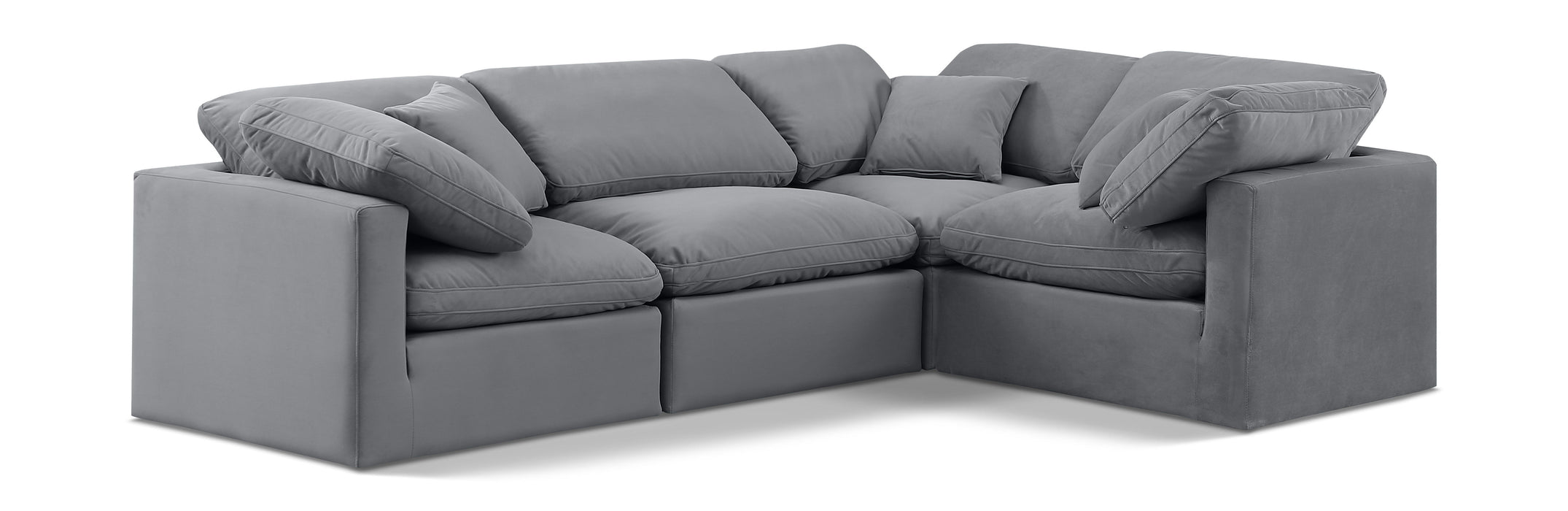 Indulge - Velvet 4 Piece Modular Corner Sectional - Simple Home Plus