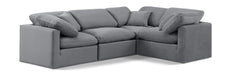 Indulge - Velvet 4 Piece Modular Corner Sectional - Simple Home Plus
