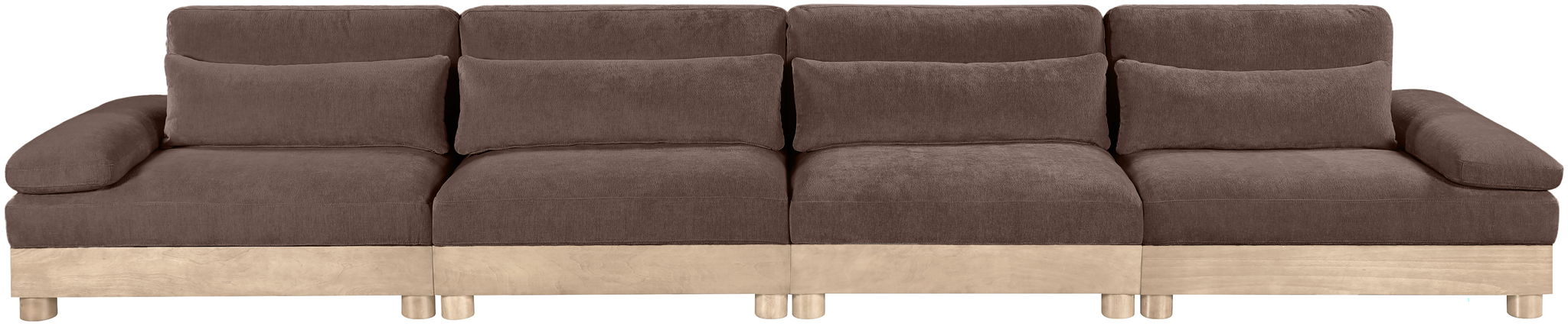 Turin - Chenille Fabric Upholstered Modular Sectional - Brown - Simple Home Plus