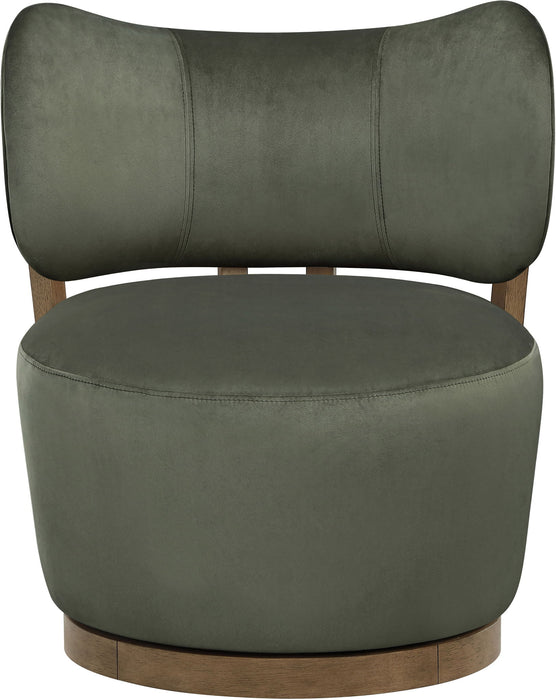 Elara - Velvet Upholstered Swivel Accent Chair - Stained Brown - Simple Home Plus
