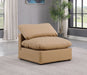 Indulge - Faux Leather Armless Chair - Tan - Simple Home Plus