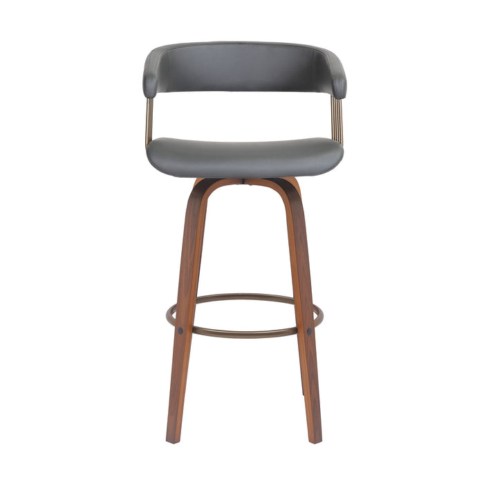 Topanga - Swivel Walnut Wood Stool - Simple Home Plus