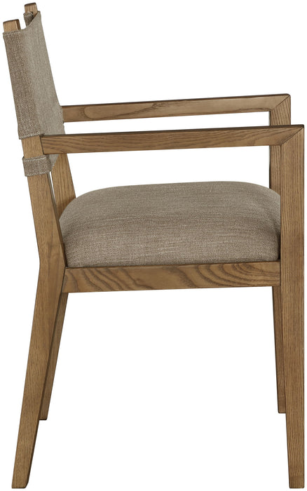 Avon - Linen Textured Performance Fabric Dining Arm Chair - Simple Home Plus