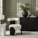 Calder - Linen Textured Fabric Upholstered Accent Chair - Painted Black Base - Simple Home Plus