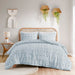 Lucy - Clip Jacquard Comforter Set - Blue - Simple Home Plus