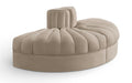 Rummi - Velvet Performance Fabric Upholstered 2 Piece  Rounded Modular Loveseat - Simple Home Plus