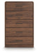 Fortlorn - Walnut Brown - Five Drawer Chest - Simple Home Plus