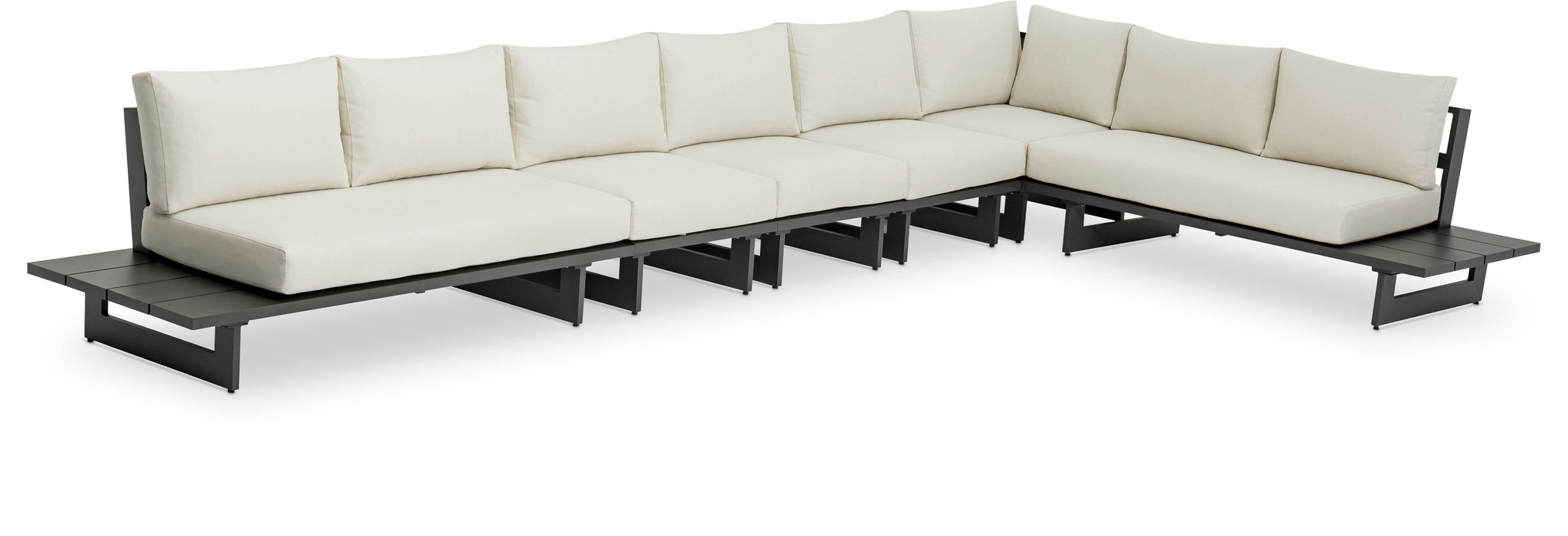 Maldives - 6 Piece Water Resistant Outdoor Patio Modular Sectional With Gray Base - Simple Home Plus