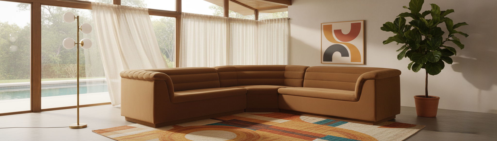 Cascade - Velvet Modular Sectional - Saddle - Simple Home Plus
