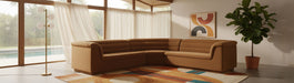 Cascade - Velvet Modular Sectional - Saddle - Simple Home Plus