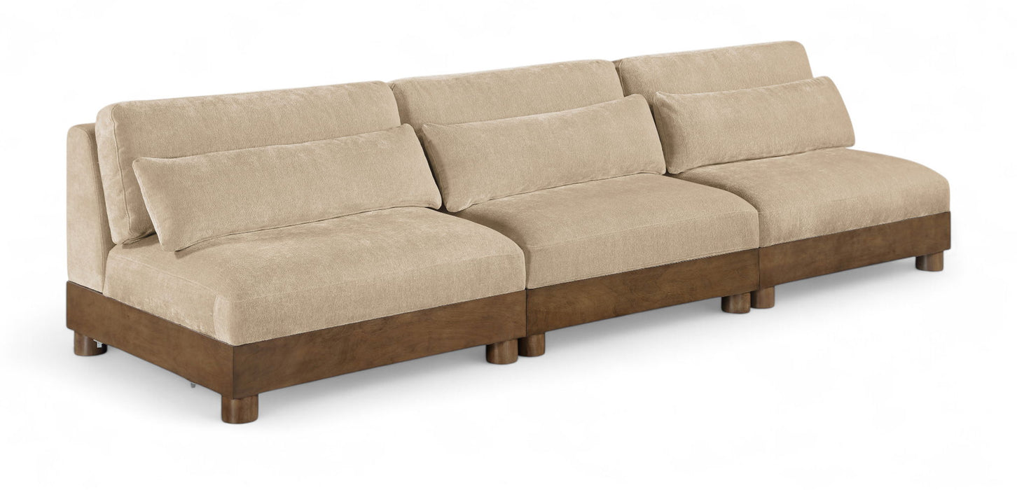 Turin - Chenille Fabric Upholstered Modular Sectional - Beige - Simple Home Plus