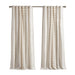 Imani - Cotton Printed Curtain Panel With Chenille Stripe And Lining - Ivory - Simple Home Plus