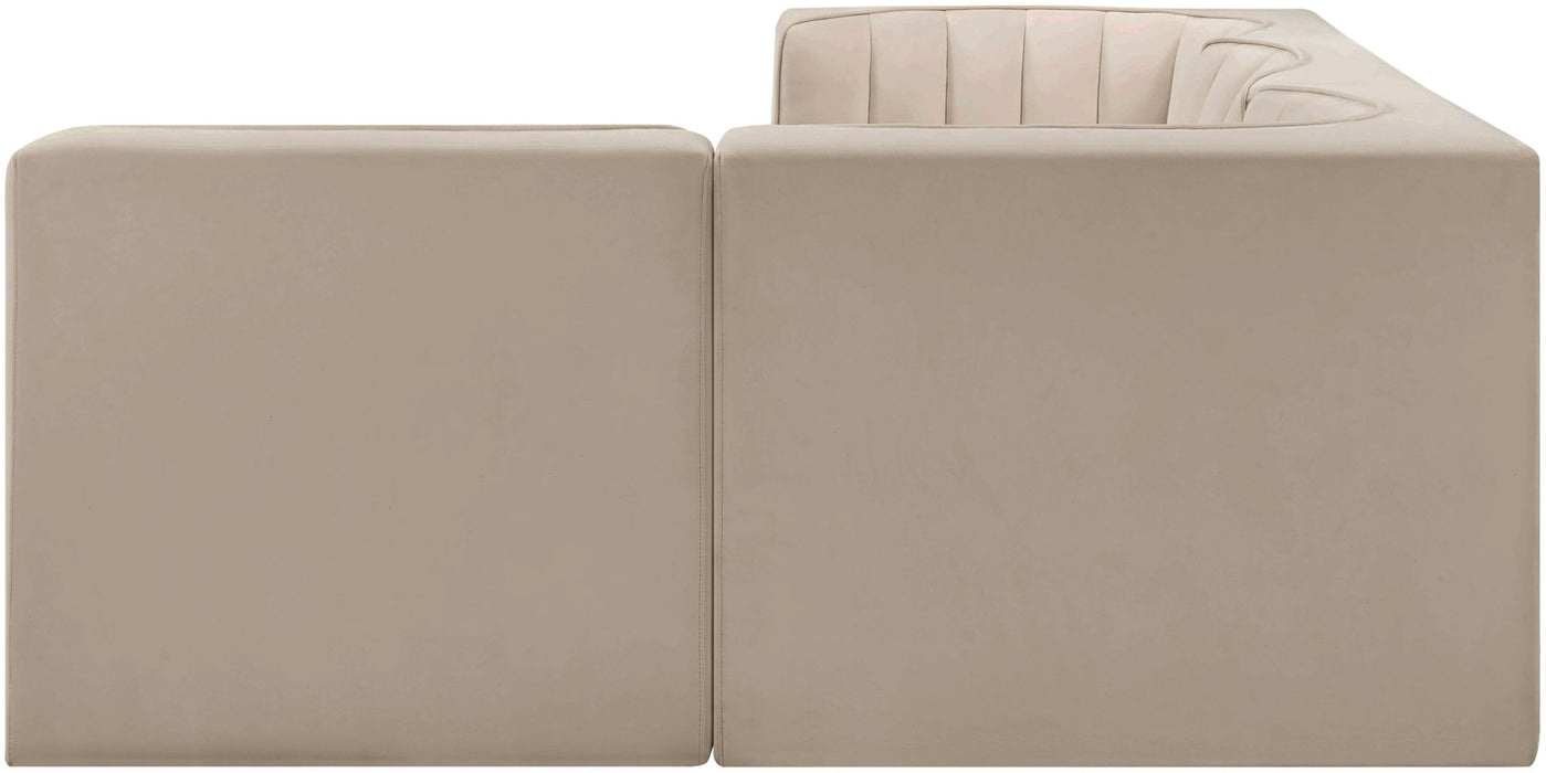 Rummi - Velvet Performance Fabric Upholstered 4 Piece Modular Sectional - Simple Home Plus