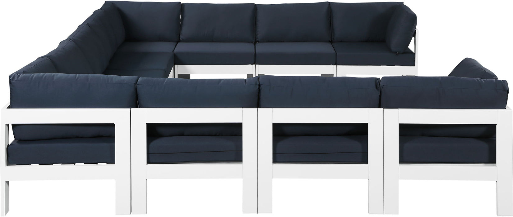Nizuc - Outdoor Patio 11 Piece Modular Sectional With White Frame - Simple Home Plus