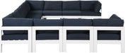 Nizuc - Outdoor Patio 11 Piece Modular Sectional With White Frame - Simple Home Plus
