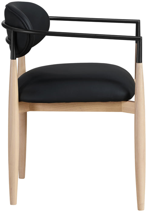 Riccio - Faux Leather Dining Arm Chair (Set of 2) - Natural Frame - Simple Home Plus