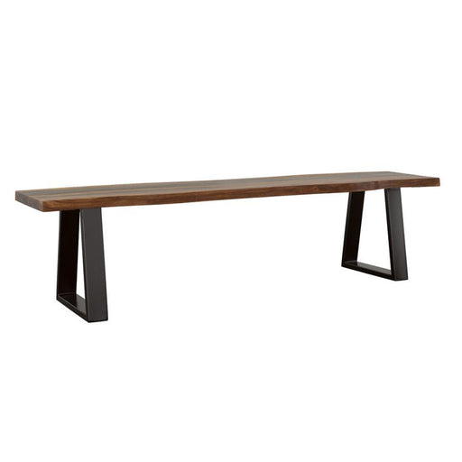 Ditman - Live Edge Dining Bench - Gray Sheesham And Black - Simple Home Plus