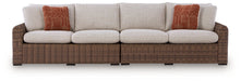 Dolan Creek - RAF/LAF Loveseat With Cushion (Set of 2) - Beige / Brown - Simple Home Plus