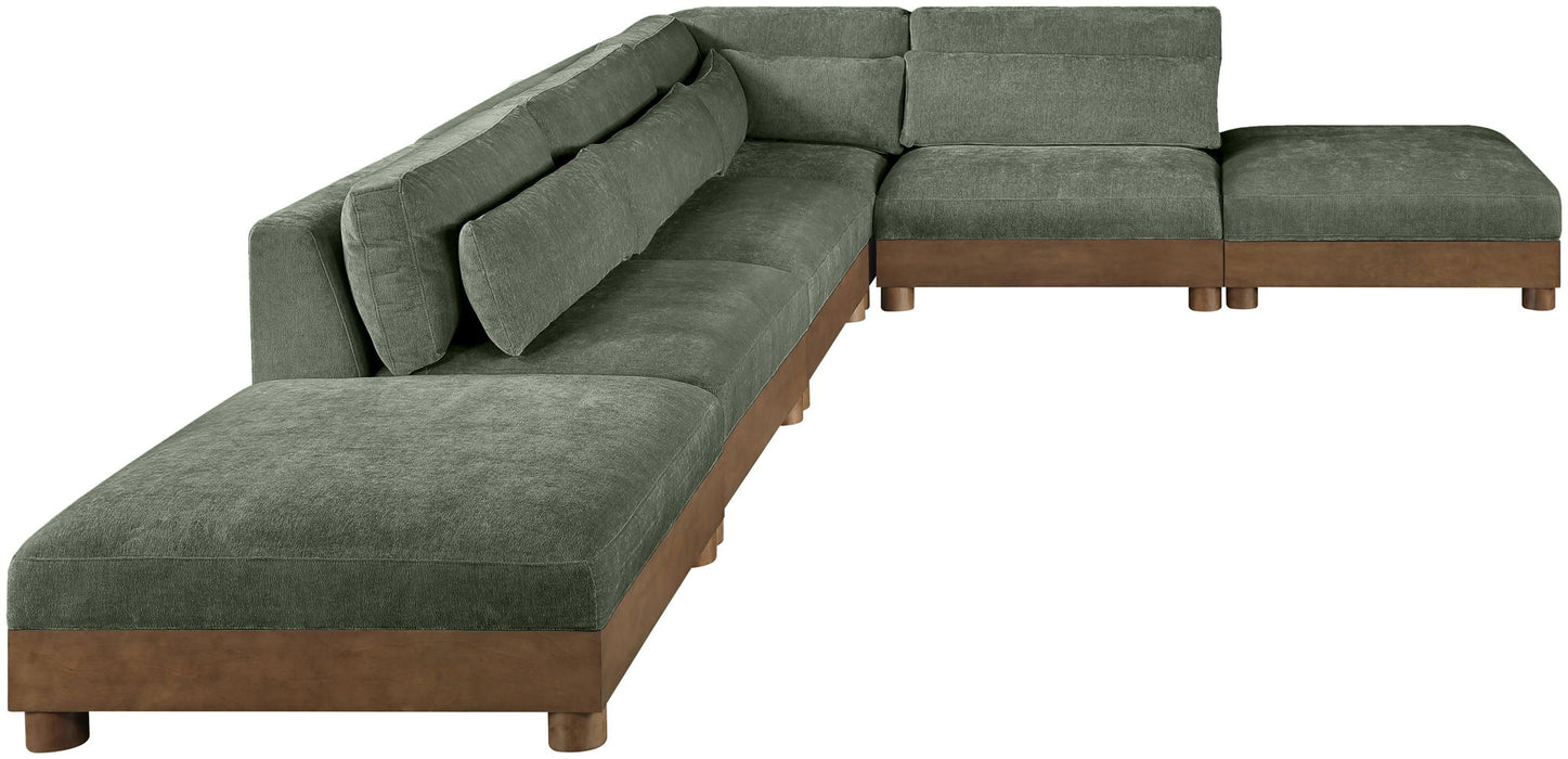 Turin - Chenille Fabric Upholstered Modular Sectional - Green - Simple Home Plus
