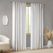 Ebby - Poly Printed Curtain Panel With Tufted Stripe (Set of 2) - White/Taupe - Simple Home Plus