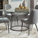 Granvia - Round Glass Top Metal Dining Table - Gunmetal - Simple Home Plus
