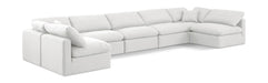 Indulge - Linen 7 Piece Modular U-Shaped Sectional - White - Simple Home Plus