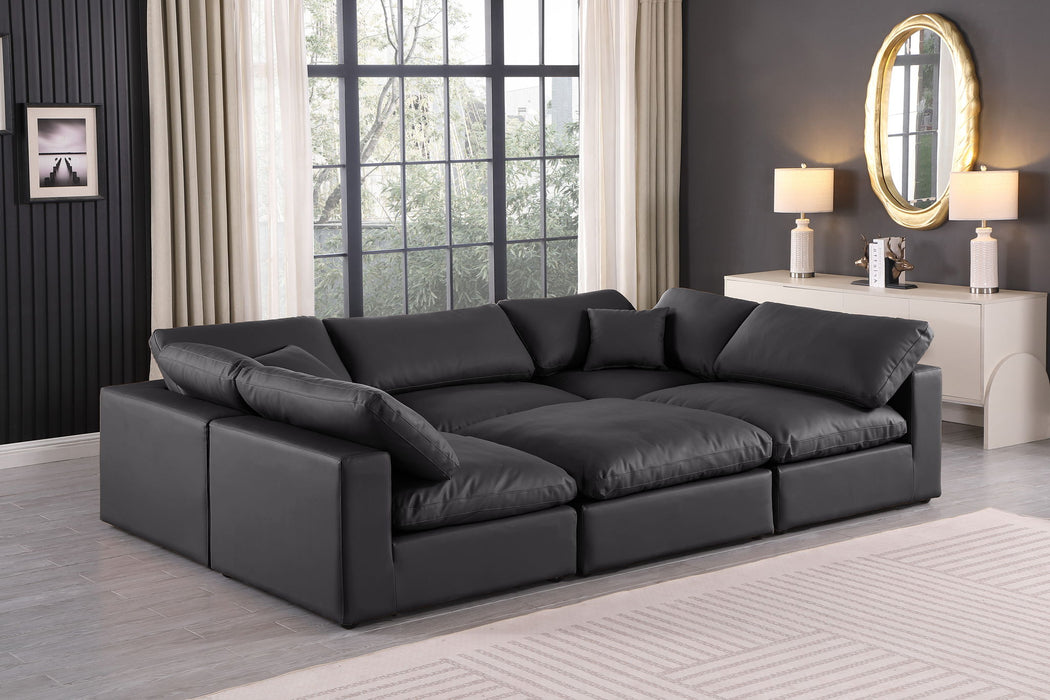 Comfy - 6 Piece Faux Leather Sectional - Simple Home Plus