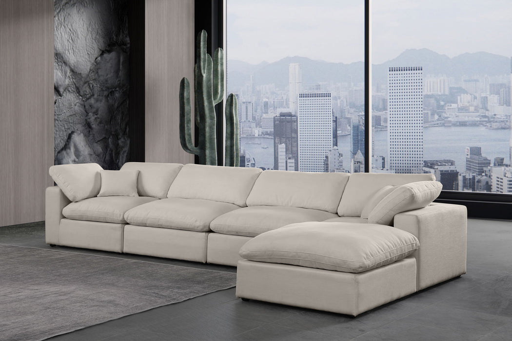 Comfy - 5 Piece Linen Modular Sectional With Chaise - Simple Home Plus